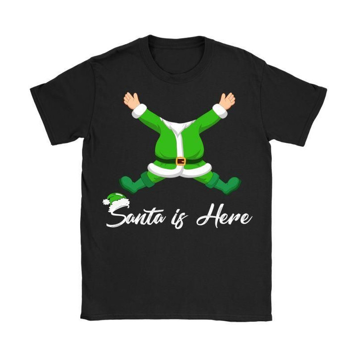 Ireland-Santa Is Here T-Shirt G8 Gildan Womens T-Shirt / Black S T-Shirts