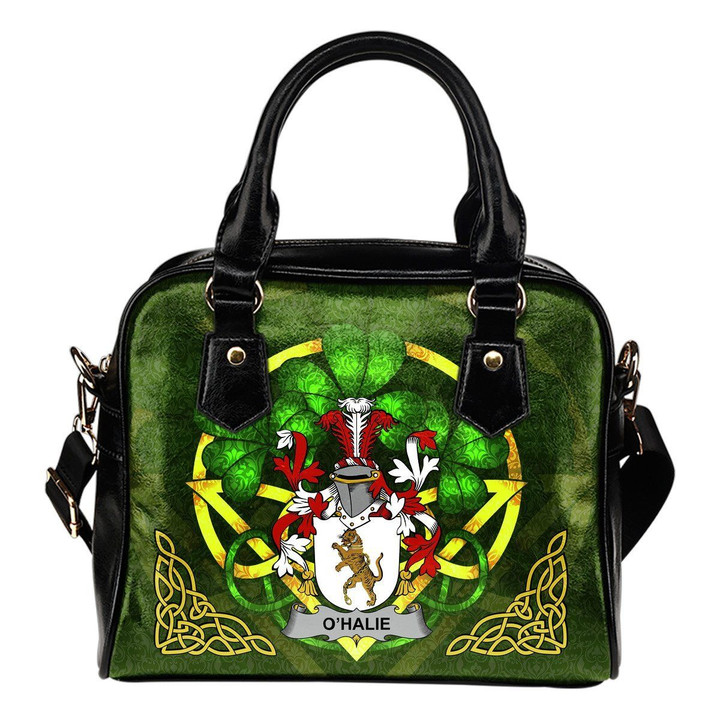 Halie or O'Halie Ireland Shoulder HandBag Celtic Shamrock | Over 1400 Crests | Bags | Premium Quality