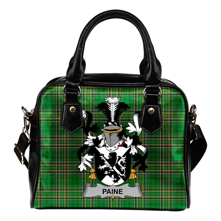 Paine Ireland Shoulder Handbag Irish National Tartan  | Over 1400 Crests | Bags | Water-Resistant PU leather