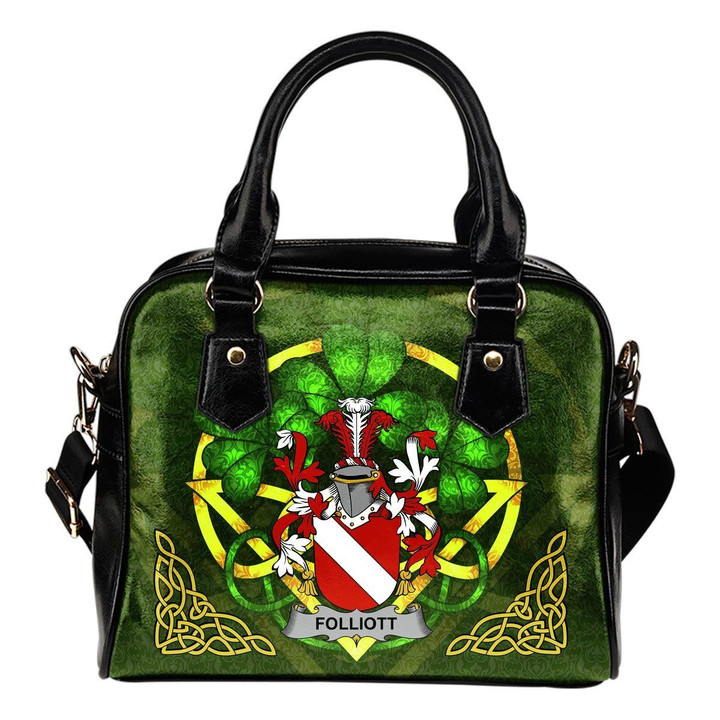 Folliott Ireland Shoulder HandBag Celtic Shamrock | Over 1400 Crests | Bags | Premium Quality