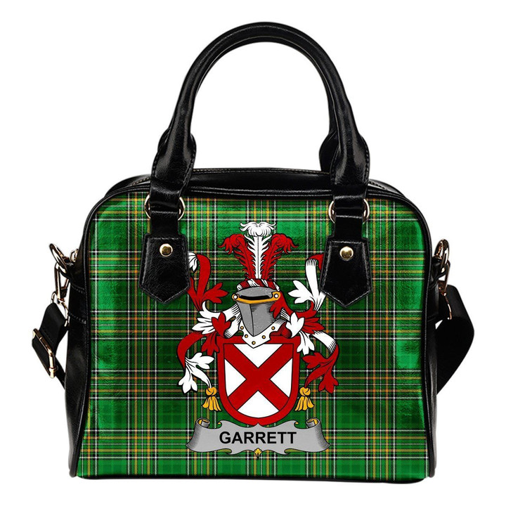 Garrett Ireland Shoulder Handbag Irish National Tartan  | Over 1400 Crests | Bags | Water-Resistant PU leather
