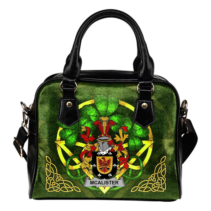 Alister or McAlister Ireland Shoulder HandBag Celtic Shamrock | Over 1400 Crests | Bags | Premium Quality
