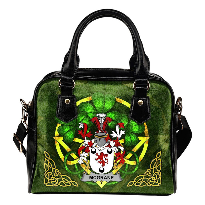 McGrane or McGrann Ireland Shoulder HandBag Celtic Shamrock | Over 1400 Crests | Bags | Premium Quality