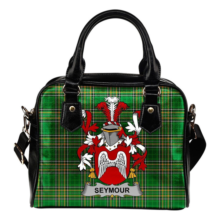 Seymour Ireland Shoulder Handbag Irish National Tartan  | Over 1400 Crests | Bags | Water-Resistant PU leather