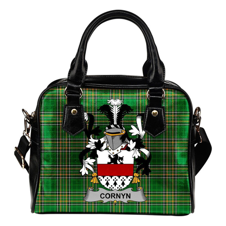 Cornyn or O'Cornyn Ireland Shoulder Handbag Irish National Tartan  | Over 1400 Crests | Bags | Water-Resistant PU leather