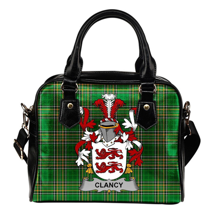 Clancy or McClancy Ireland Shoulder Handbag Irish National Tartan  | Over 1400 Crests | Bags | Water-Resistant PU leather