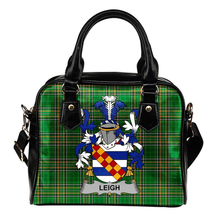Leigh or McLaeghis Ireland Shoulder Handbag Irish National Tartan  | Over 1400 Crests | Bags | Water-Resistant PU leather