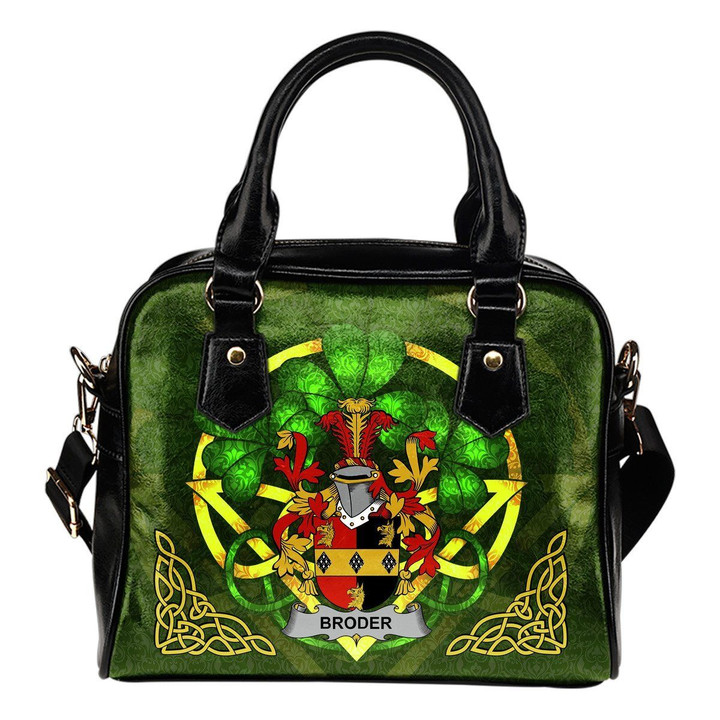 Broder or O'Broder Ireland Shoulder HandBag Celtic Shamrock | Over 1400 Crests | Bags | Premium Quality