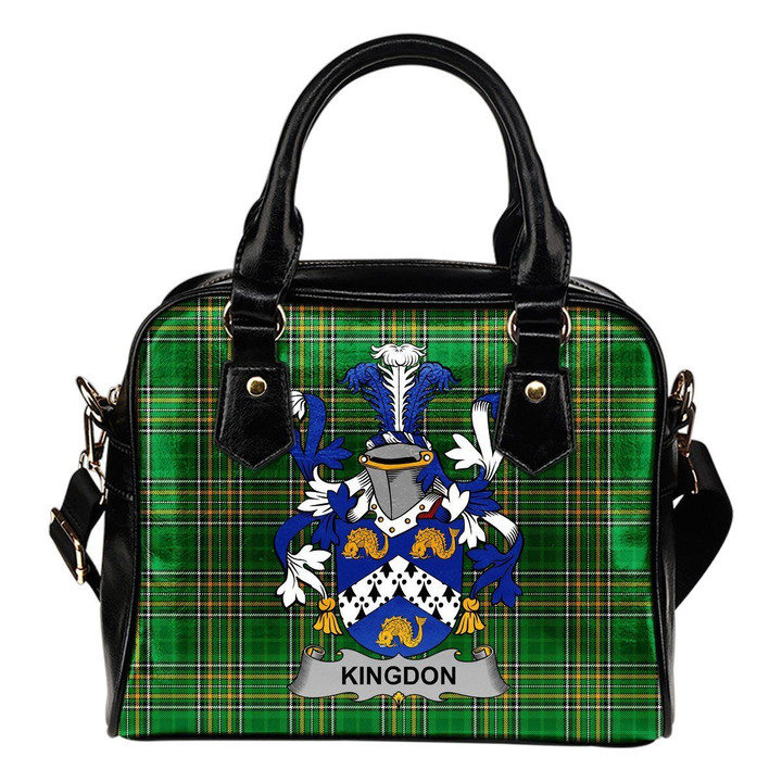 Kingdon Ireland Shoulder Handbag Irish National Tartan  | Over 1400 Crests | Bags | Water-Resistant PU leather