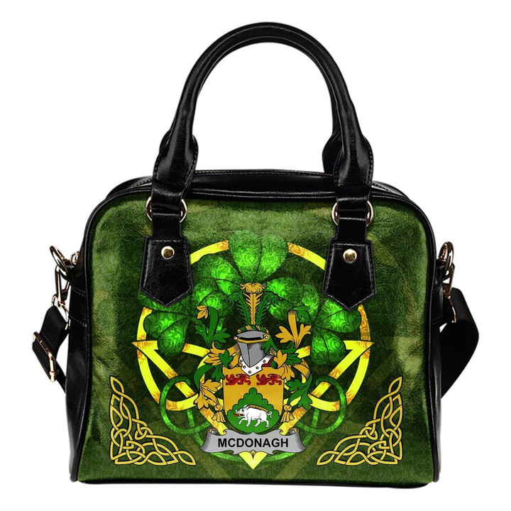 McDonagh or McDonogh Ireland Shoulder HandBag Celtic Shamrock | Over 1400 Crests | Bags | Premium Quality