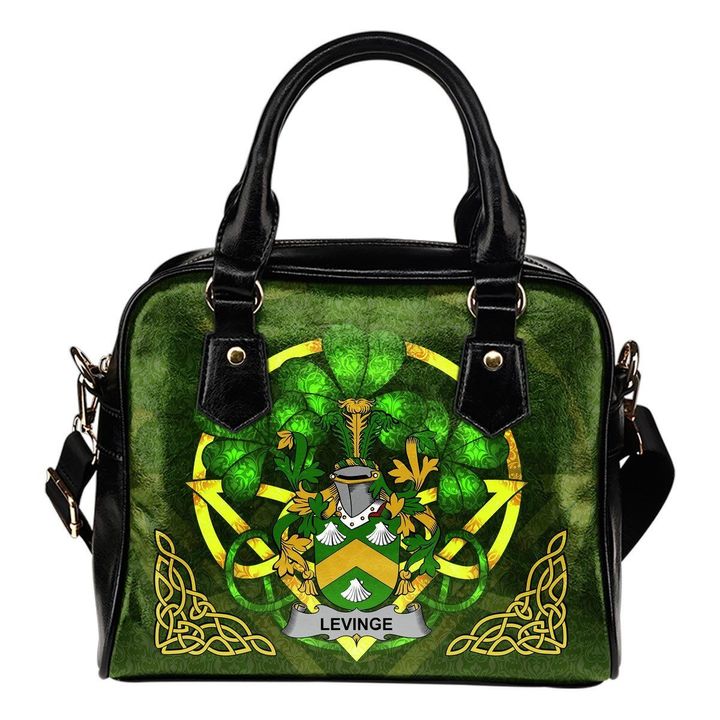 Levinge or Levens Ireland Shoulder HandBag Celtic Shamrock | Over 1400 Crests | Bags | Premium Quality