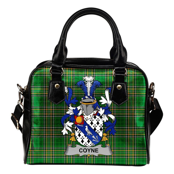 Coyne or O'Coyne Ireland Shoulder Handbag Irish National Tartan  | Over 1400 Crests | Bags | Water-Resistant PU leather