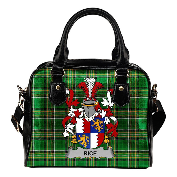 Rice Ireland Shoulder Handbag Irish National Tartan  | Over 1400 Crests | Bags | Water-Resistant PU leather
