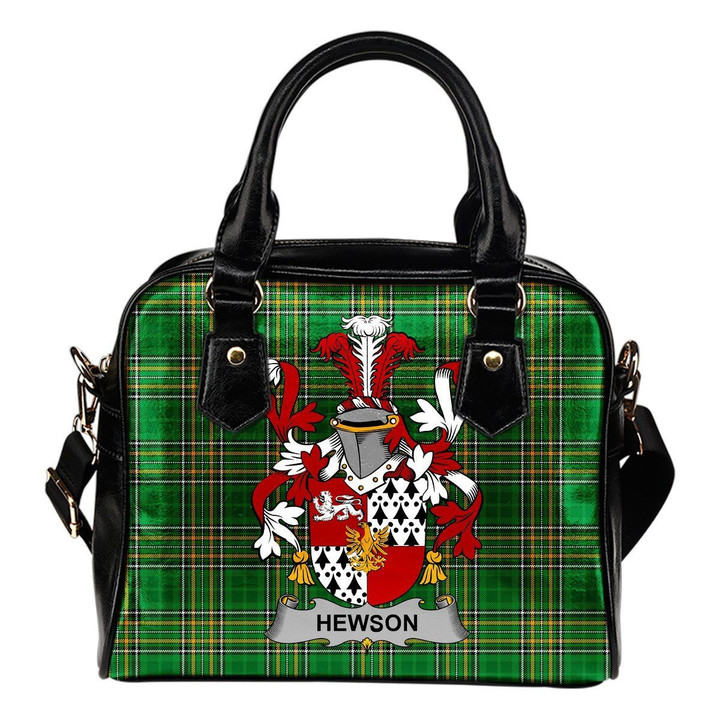 Hewson Ireland Shoulder Handbag Irish National Tartan  | Over 1400 Crests | Bags | Water-Resistant PU leather