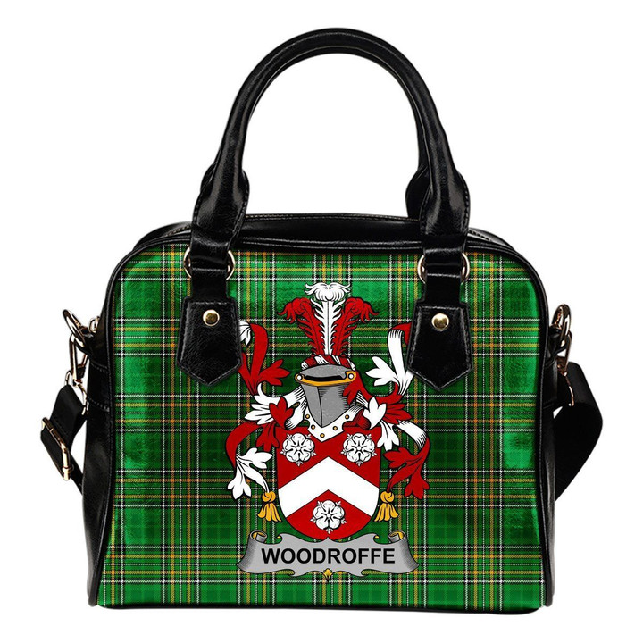 Woodroffe Ireland Shoulder Handbag Irish National Tartan  | Over 1400 Crests | Bags | Water-Resistant PU leather