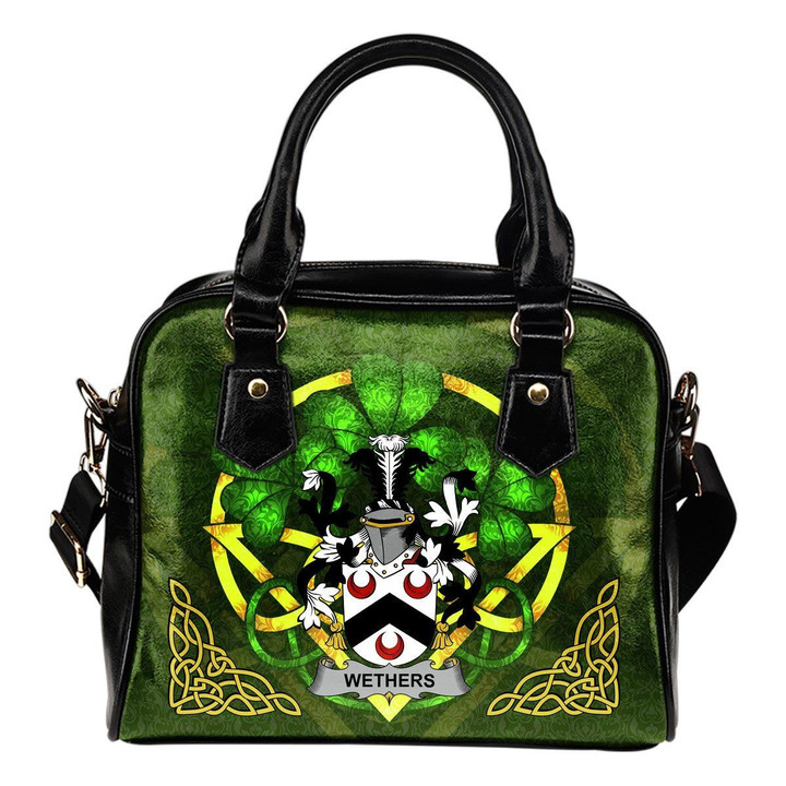 Wethers Ireland Shoulder HandBag Celtic Shamrock | Over 1400 Crests | Bags | Premium Quality