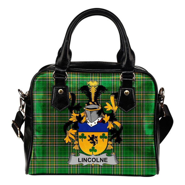 Lincolne Ireland Shoulder Handbag Irish National Tartan  | Over 1400 Crests | Bags | Water-Resistant PU leather
