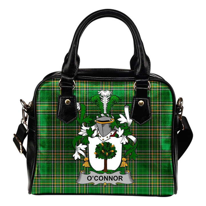 Connor or O'Connor (Faly) Ireland Shoulder Handbag Irish National Tartan  | Over 1400 Crests | Bags | Water-Resistant PU leather
