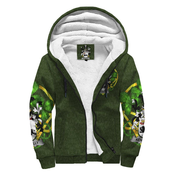 Kennelly or O'Kineally Ireland Sherpa Hoodie Celtic and Shamrock | Over 1400 Crests | Clothing | Apparel