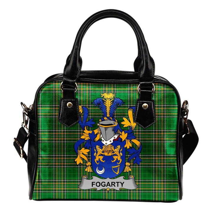 Fogarty or O'Fogarty Ireland Shoulder Handbag Irish National Tartan  | Over 1400 Crests | Bags | Water-Resistant PU leather