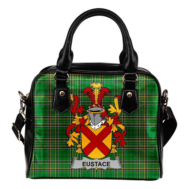 Eustace Ireland Shoulder Handbag Irish National Tartan  | Over 1400 Crests | Bags | Water-Resistant PU leather
