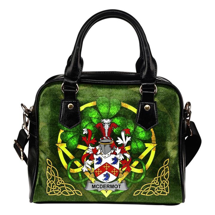 McDermot Ireland Shoulder HandBag Celtic Shamrock | Over 1400 Crests | Bags | Premium Quality