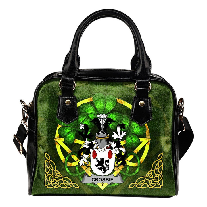 Crosbie or McCrossan Ireland Shoulder HandBag Celtic Shamrock | Over 1400 Crests | Bags | Premium Quality