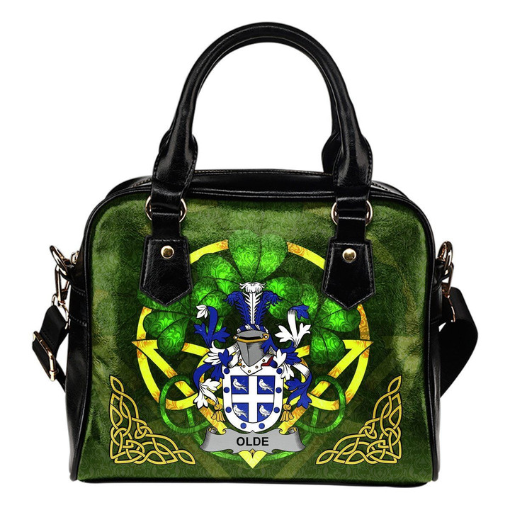 Olde Ireland Shoulder HandBag Celtic Shamrock | Over 1400 Crests | Bags | Premium Quality