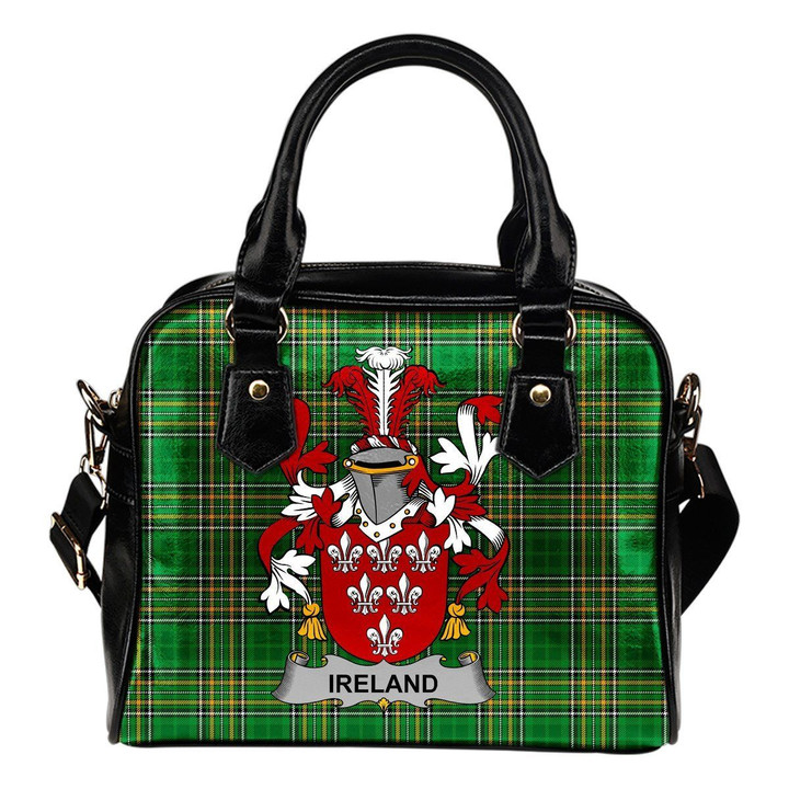 Ireland Ireland Shoulder Handbag Irish National Tartan  | Over 1400 Crests | Bags | Water-Resistant PU leather