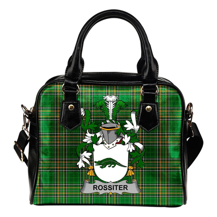 Rossiter Ireland Shoulder Handbag Irish National Tartan  | Over 1400 Crests | Bags | Water-Resistant PU leather