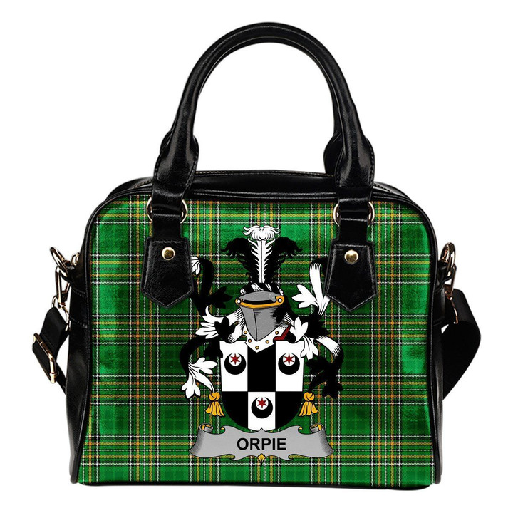 Orpie Ireland Shoulder Handbag Irish National Tartan  | Over 1400 Crests | Bags | Water-Resistant PU leather