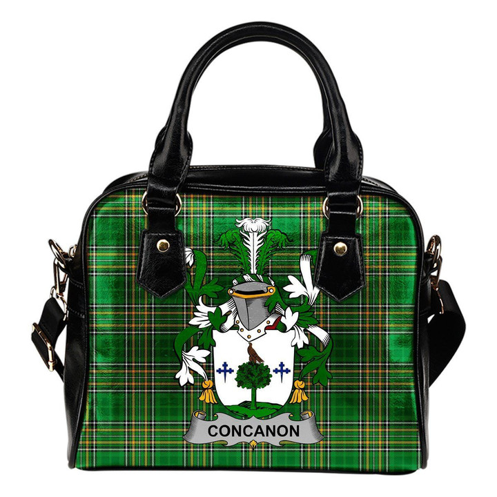 Concanon or O'Concanon Ireland Shoulder Handbag Irish National Tartan  | Over 1400 Crests | Bags | Water-Resistant PU leather