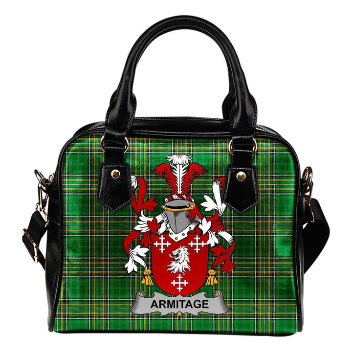 Armitage Ireland Shoulder Handbag Irish National Tartan  | Over 1400 Crests | Bags | Water-Resistant PU leather