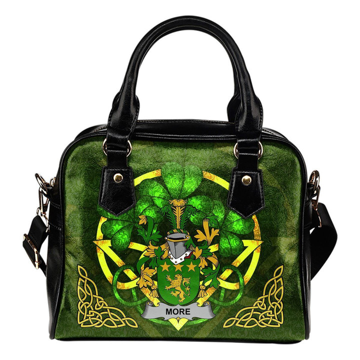 More or O'More Ireland Shoulder HandBag Celtic Shamrock | Over 1400 Crests | Bags | Premium Quality