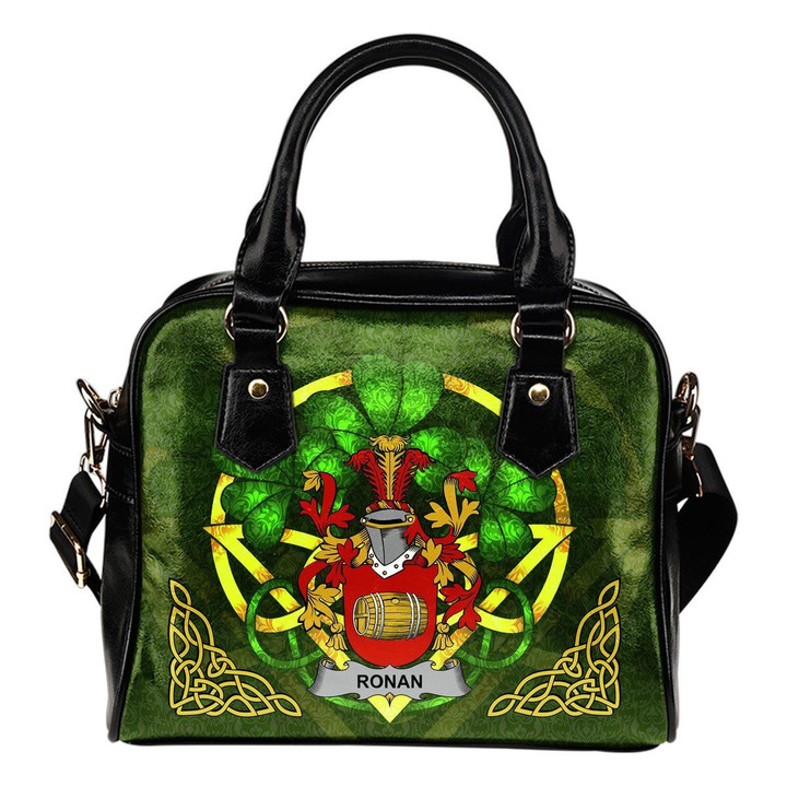 Ronan or O'Ronan Ireland Shoulder HandBag Celtic Shamrock | Over 1400 Crests | Bags | Premium Quality