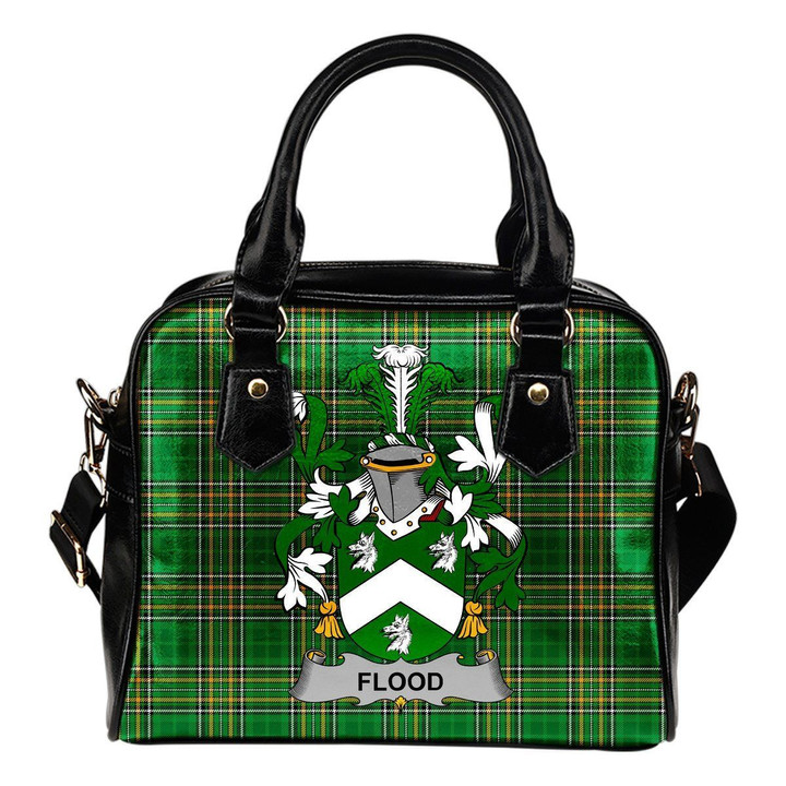 Flood Ireland Shoulder Handbag Irish National Tartan  | Over 1400 Crests | Bags | Water-Resistant PU leather