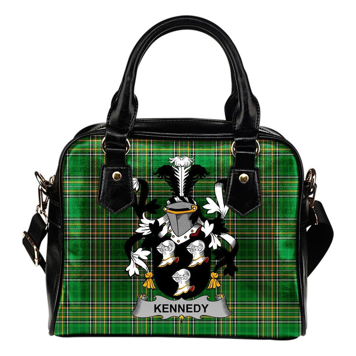 Kennedy or O'Kennedy Ireland Shoulder Handbag Irish National Tartan  | Over 1400 Crests | Bags | Water-Resistant PU leather