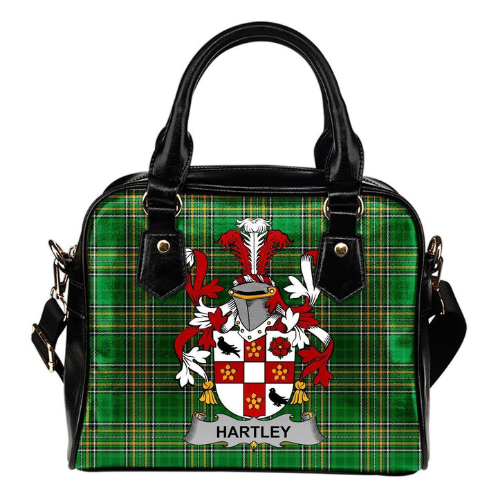 Hartley or O'Hartley Ireland Shoulder Handbag Irish National Tartan  | Over 1400 Crests | Bags | Water-Resistant PU leather