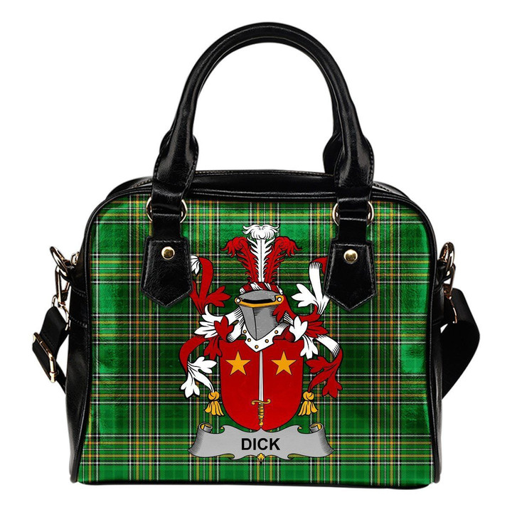 Dick Ireland Shoulder Handbag Irish National Tartan  | Over 1400 Crests | Bags | Water-Resistant PU leather