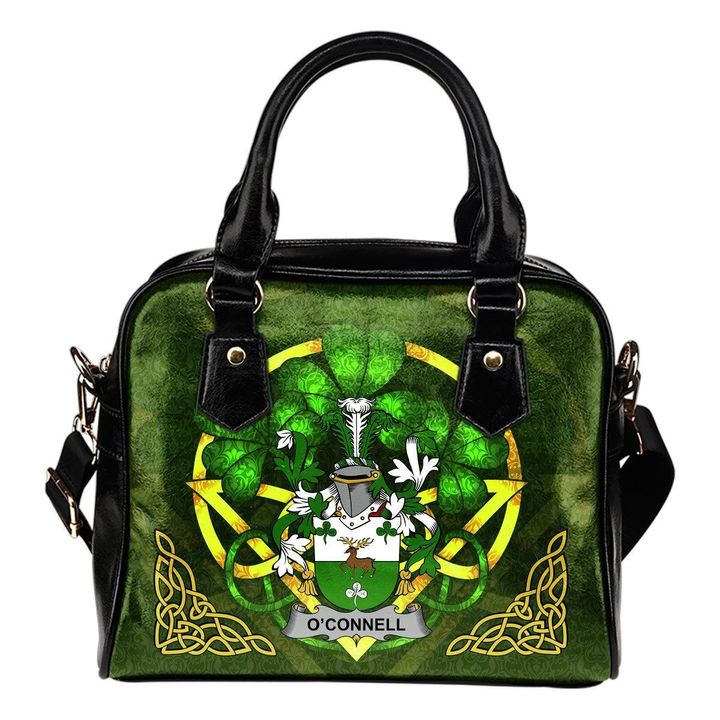 Connell or O'Connell Ireland Shoulder HandBag Celtic Shamrock | Over 1400 Crests | Bags | Premium Quality
