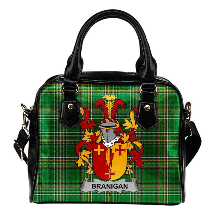 Branigan or O'Branagan Ireland Shoulder Handbag Irish National Tartan  | Over 1400 Crests | Bags | Water-Resistant PU leather