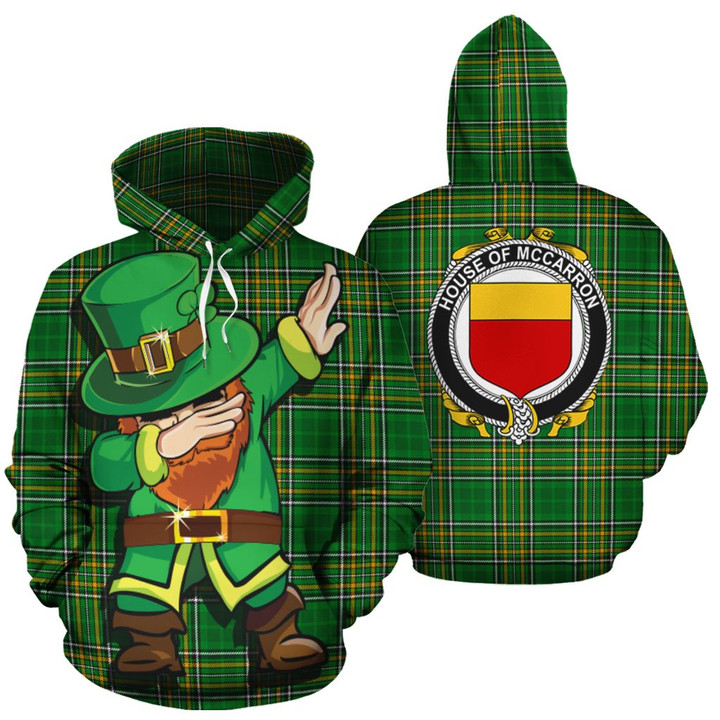 McCarron Family Crest Ireland Dabbing St Patrick's Day National Tartan