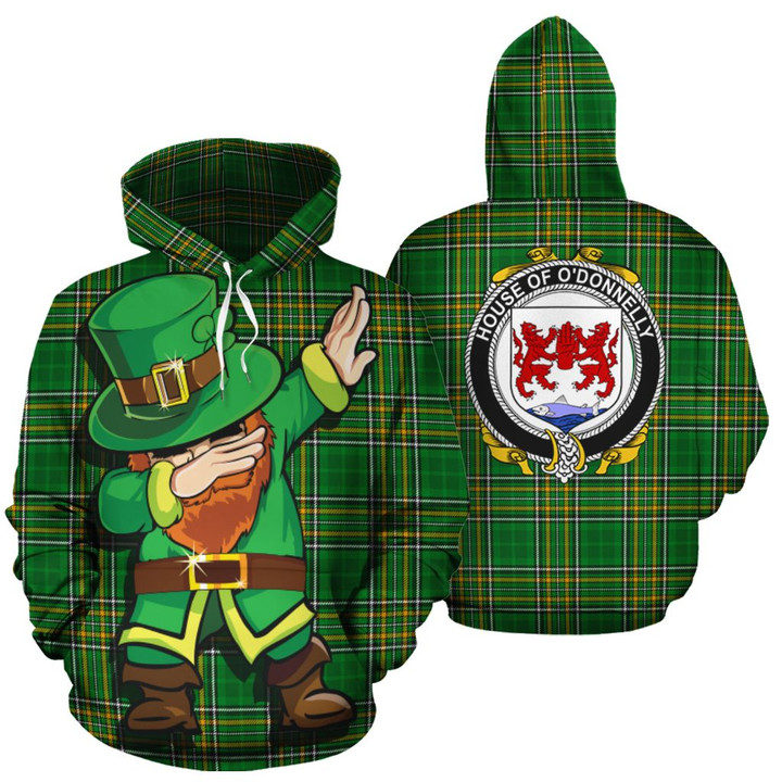 O'Donnelly Family Crest Ireland Dabbing St Patrick's Day National Tartan