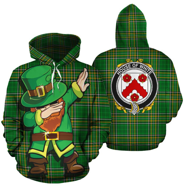 White or Whyte Family Crest Ireland Dabbing St Patrick's Day National Tartan