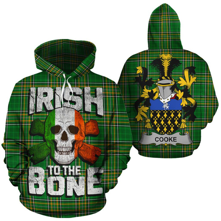 Cooke Family Crest Ireland National Tartan Irish To The Bone Hoodie