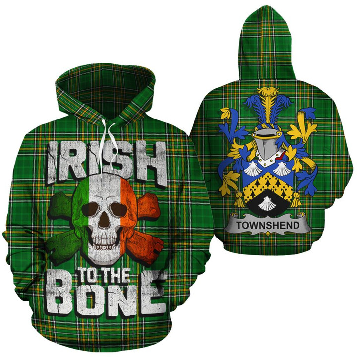 Townshend Family Crest Ireland National Tartan Irish To The Bone Hoodie