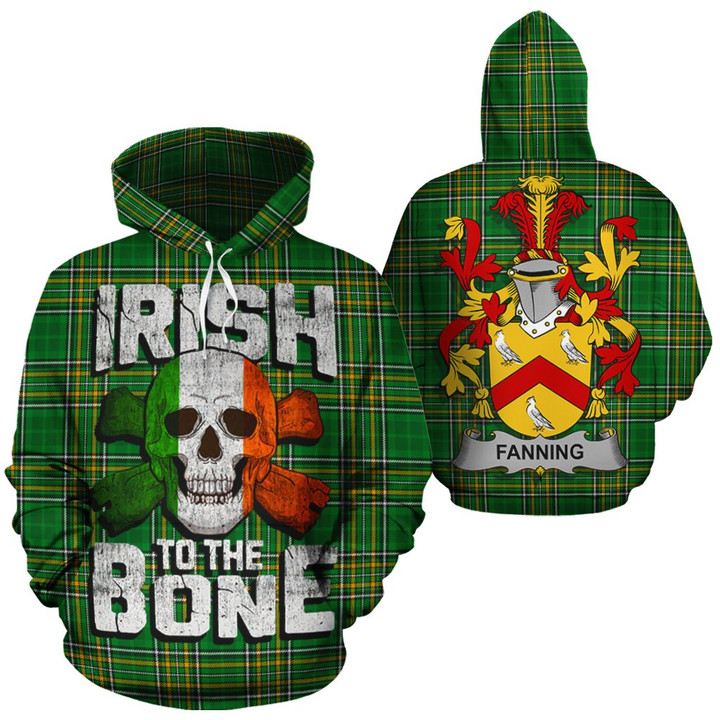 Fanning Family Crest Ireland National Tartan Irish To The Bone Hoodie