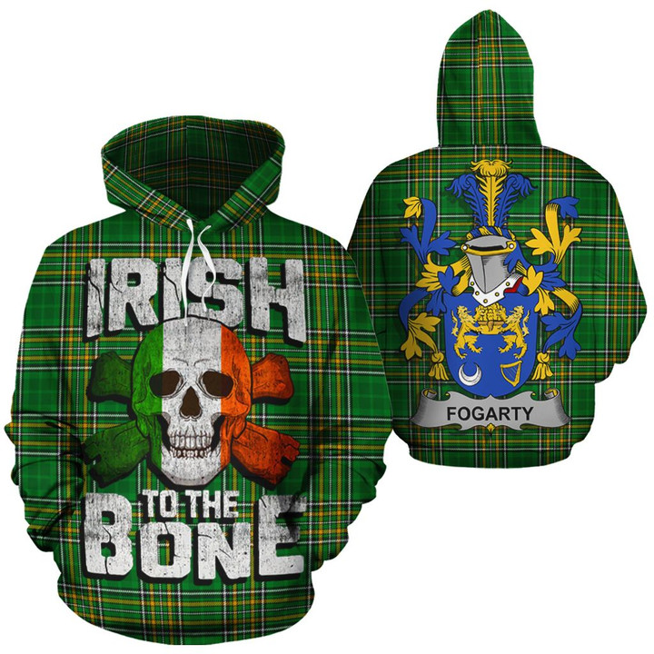 Fogarty Family Crest Ireland National Tartan Irish To The Bone Hoodie