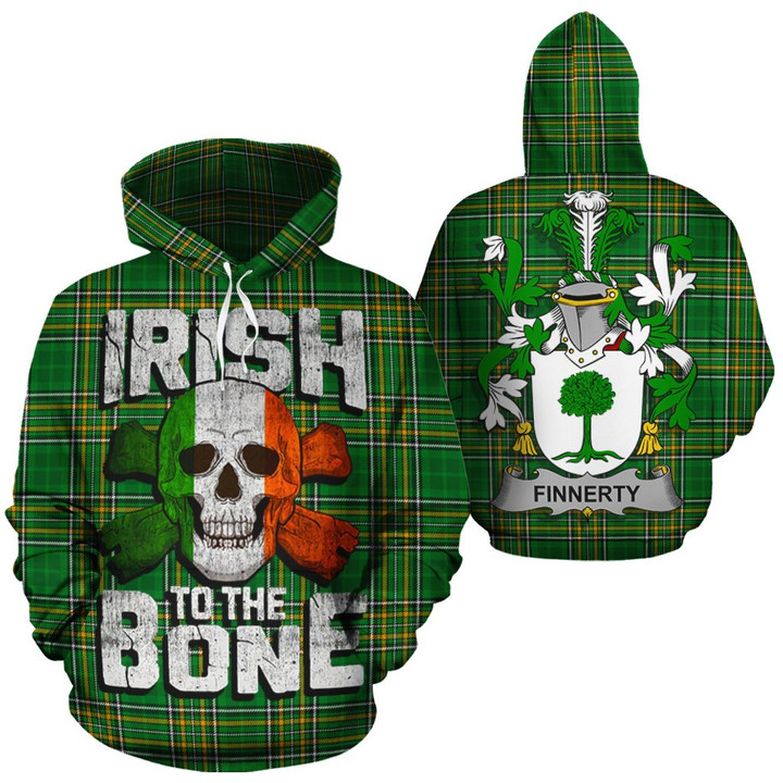 Finnerty Family Crest Ireland National Tartan Irish To The Bone Hoodie