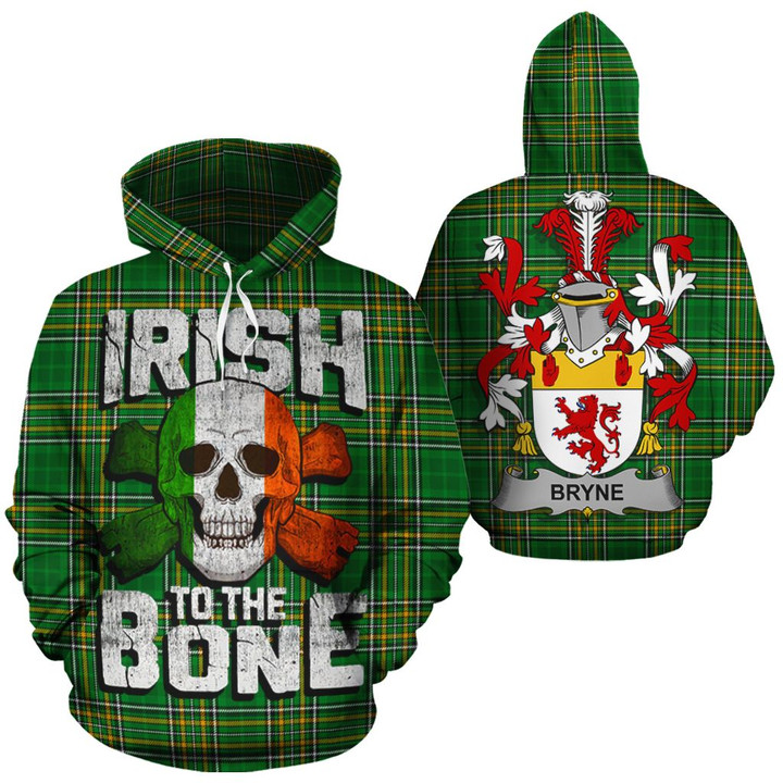 Bryne Family Crest Ireland National Tartan Irish To The Bone Hoodie